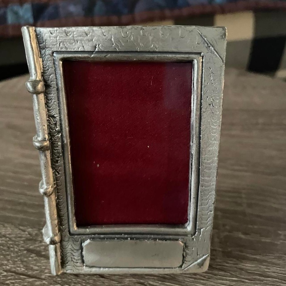 Vintage Silver book frame with textured embossed design
